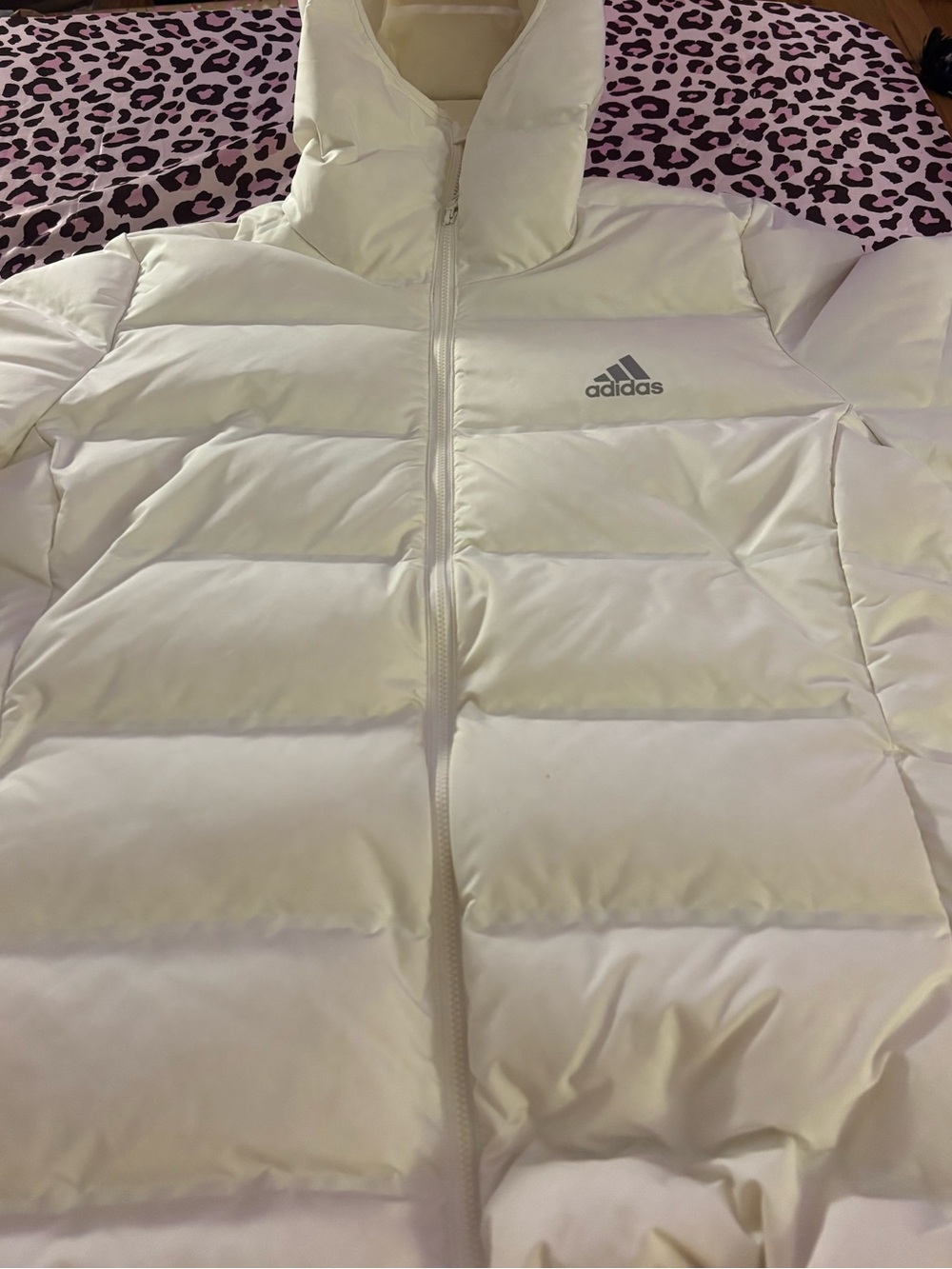 Adidas Women's White Quilted Puffer Jacket